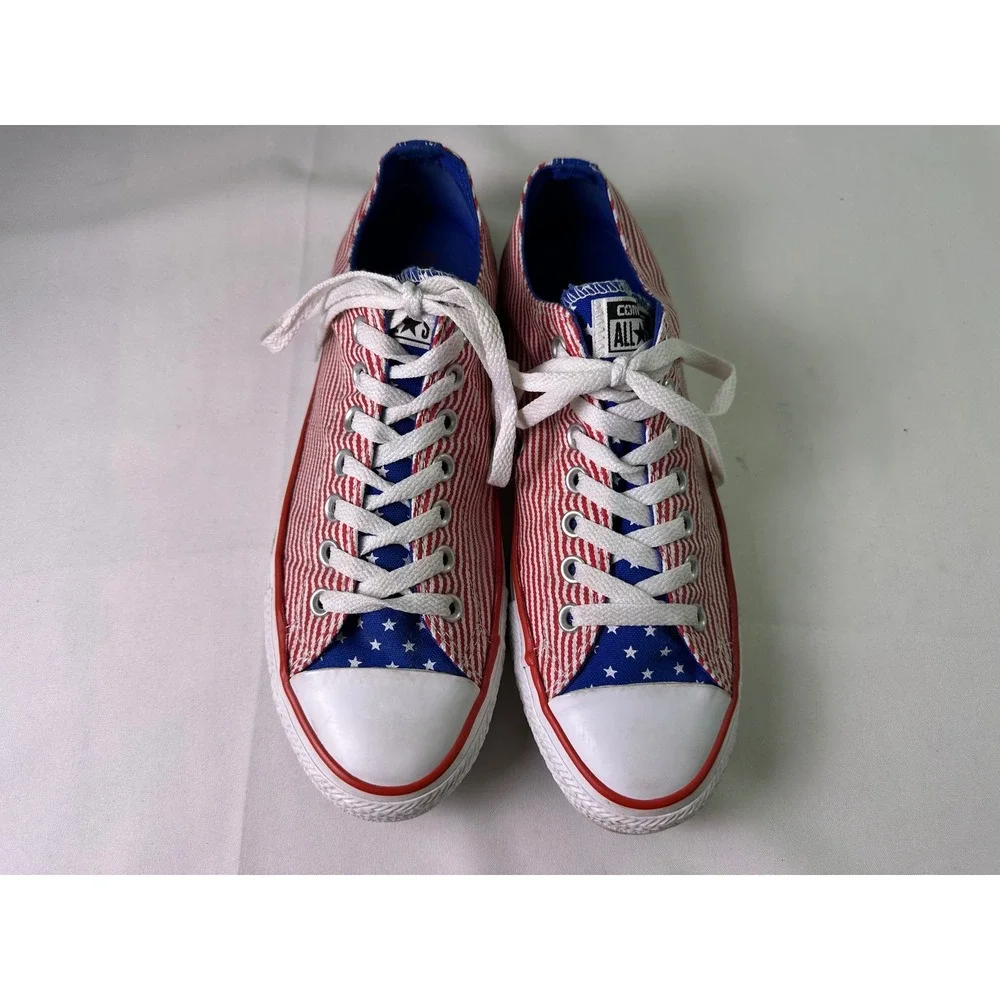 Converse Chuck Taylor All Star Stars and Stripes Patriotic Low Top M 8.5 W 10.5 - Picture 7 of 16